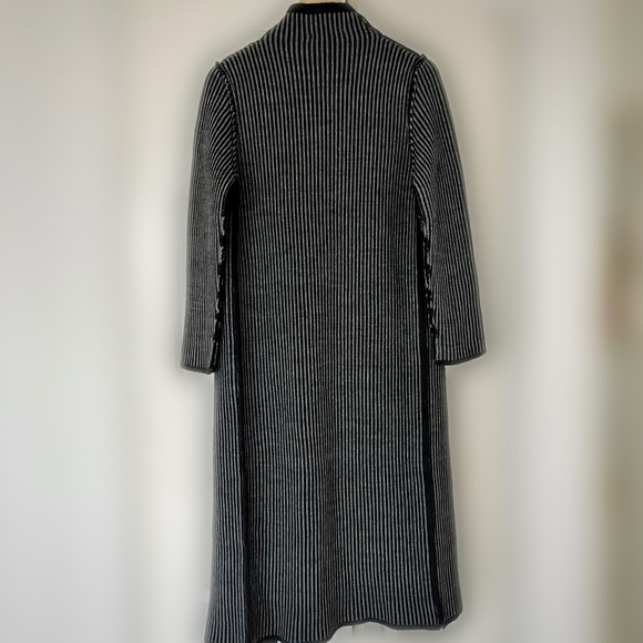 REVERSIBLE COCOGIO ITALY Striped LONG SWEATER COAT CARDIGAN - Picture 2 of 5